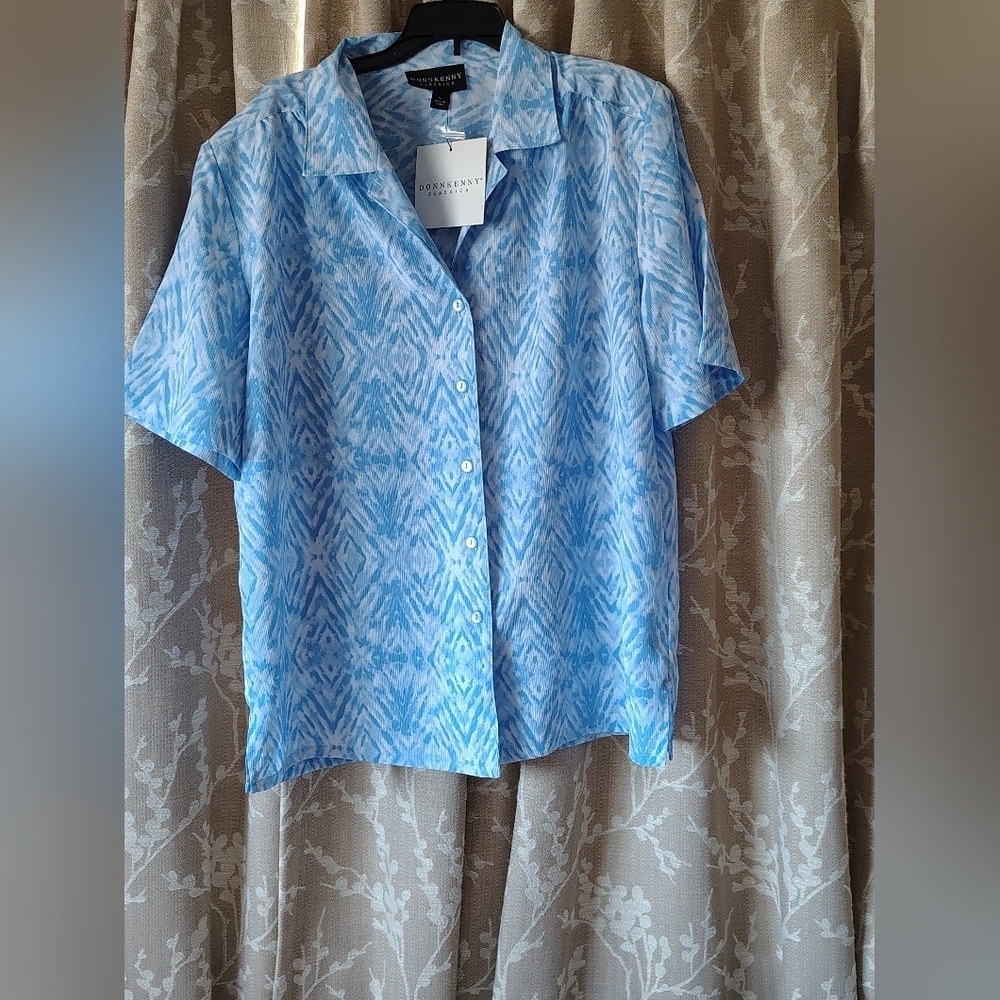 DonKenny Classics Blue Patterned Women's Shirt Size L